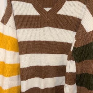 Striped V-Neck Sweater